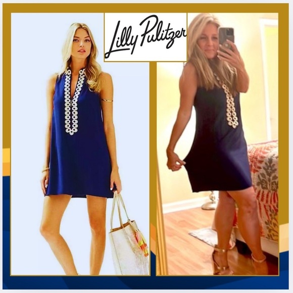 Lilly Pulitzer, Jane Shift Dress,Made in SRI LANKA,Lightweight,Blue,EUC,Size 4 - Picture 5 of 10